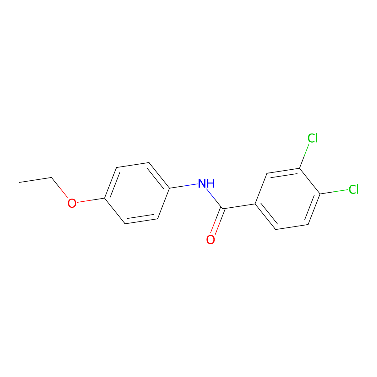 3,4-dichloro-N-(4-ethoxyphenyl)benzamide molecular structure, CAS 346719-57-1