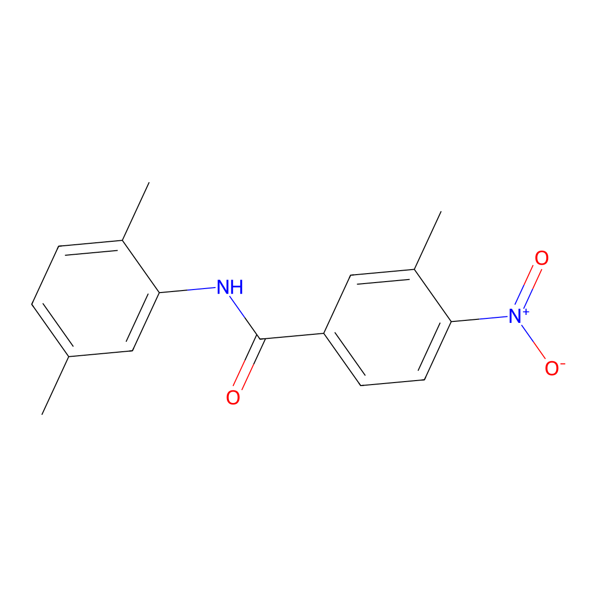 N-(2,5-dimethylphenyl)-3-methyl-4-nitrobenzamide molecular structure, CAS 346719-84-4