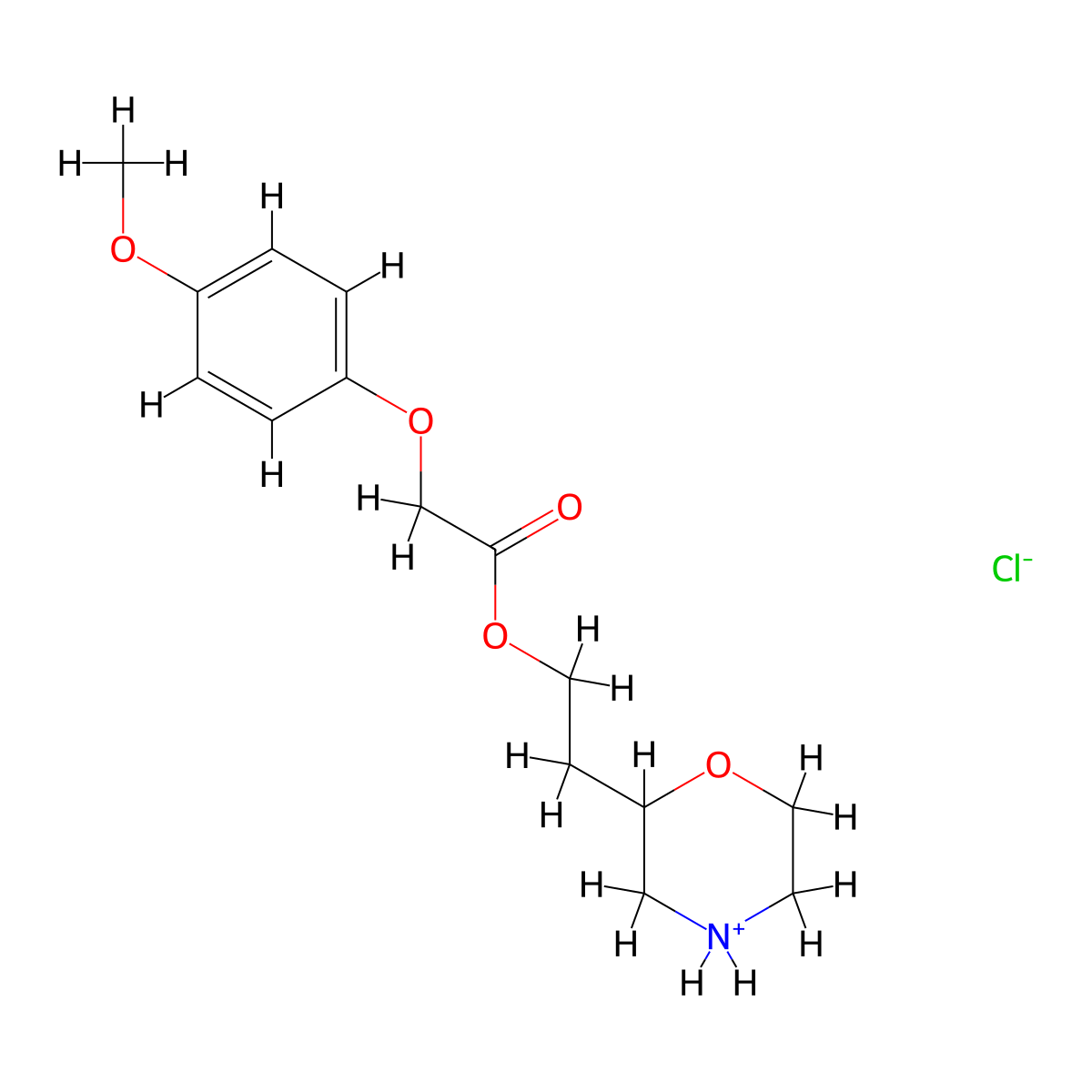 Acetic acid, (p-methoxyphenoxy)-, 2-morpholinoethyl ester, hydrochloride molecular structure, CAS 34672-37-2