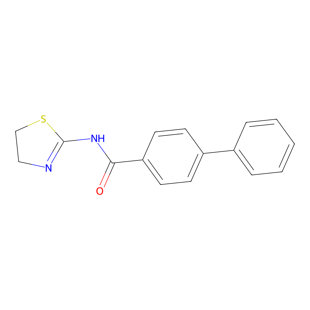 N-(4,5-dihydro-1,3-thiazol-2-yl)-4-phenylbenzamide molecular structure, CAS 346720-02-3