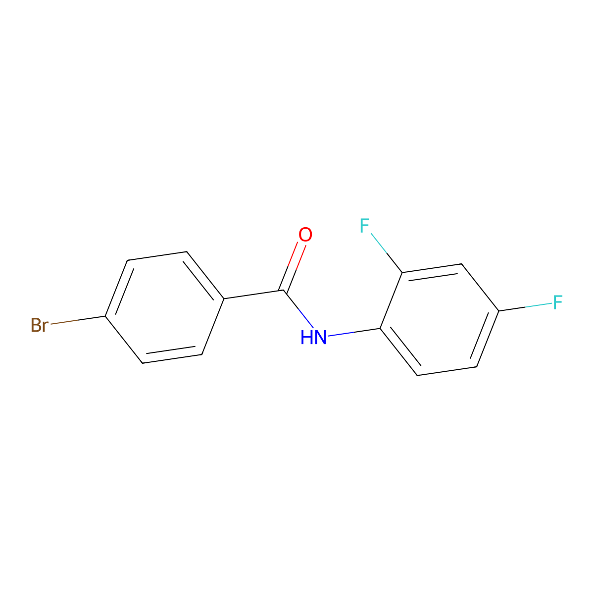 4-bromo-N-(2,4-difluorophenyl)benzamide molecular structure, CAS 346720-04-5