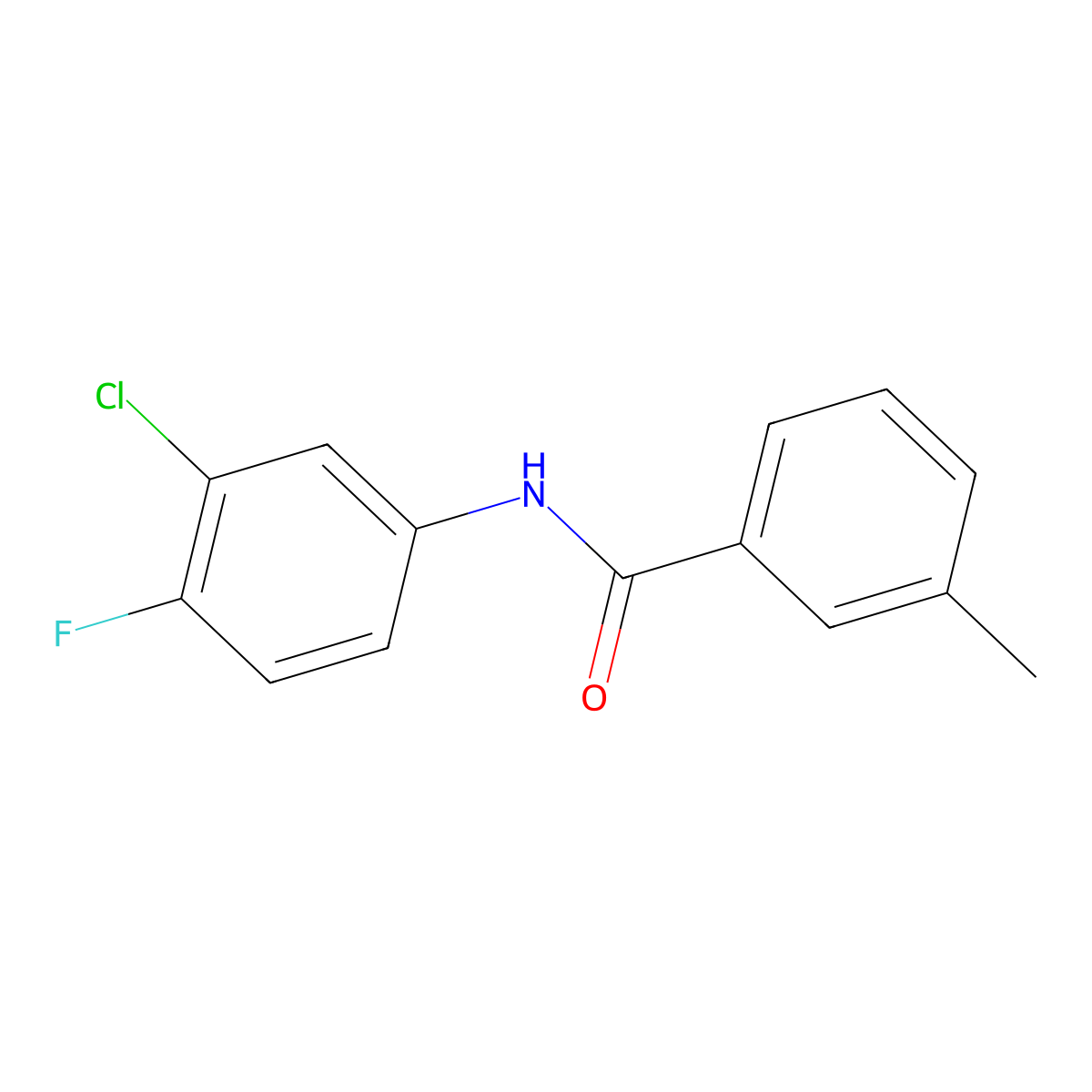 N-(3-chloro-4-fluorophenyl)-3-methylbenzamide molecular structure, CAS 346720-16-9