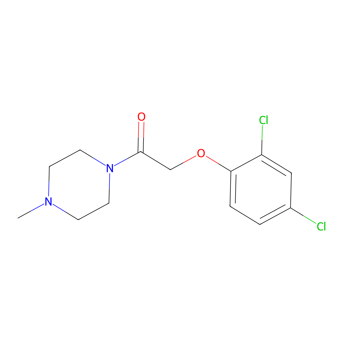 2-(2,4-Dichlorophenoxy)-1-(4-methylpiperazin-1-yl)ethanone molecular structure, CAS 346720-30-7