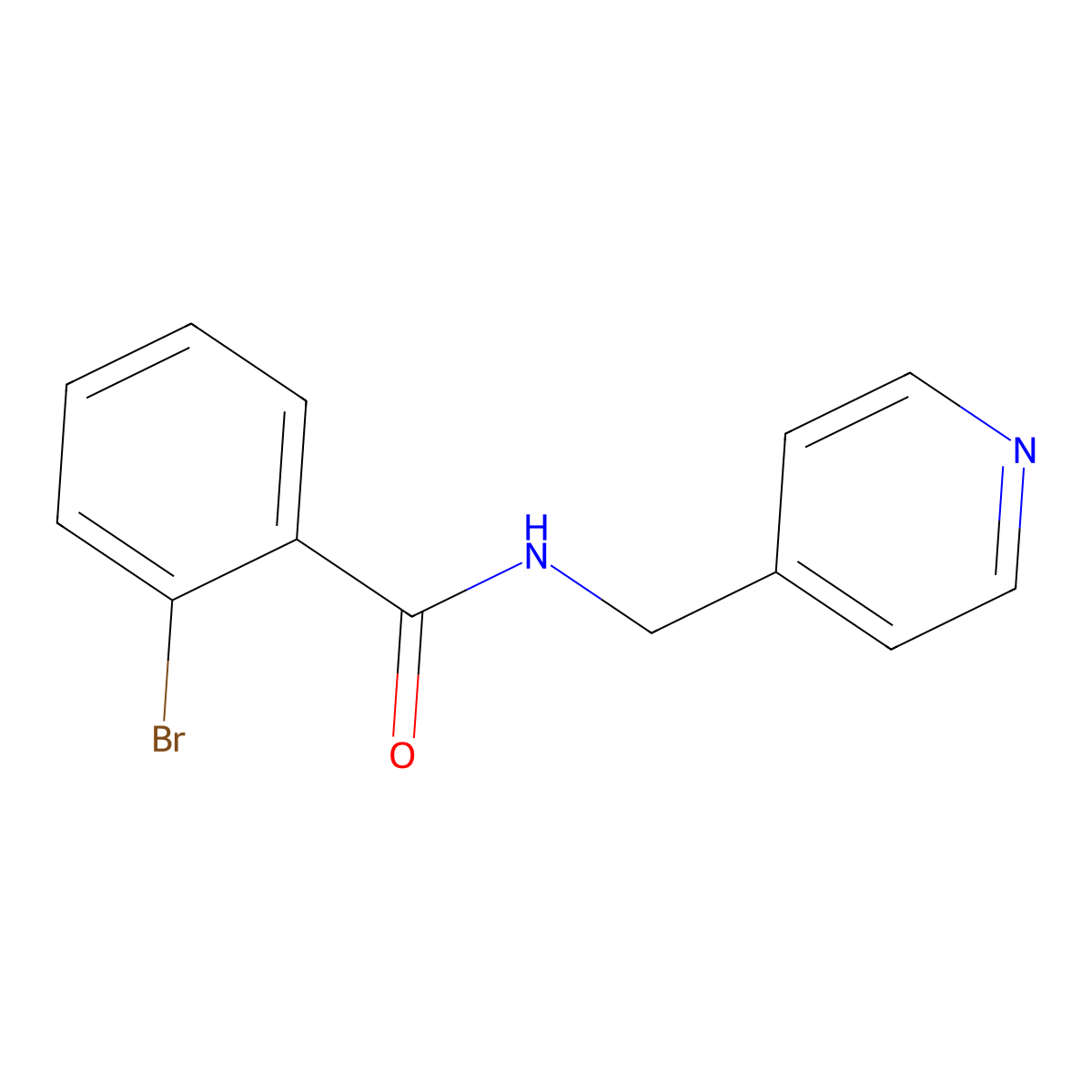 2-bromo-N-(pyridin-4-ylmethyl)benzamide molecular structure, CAS 346720-35-2