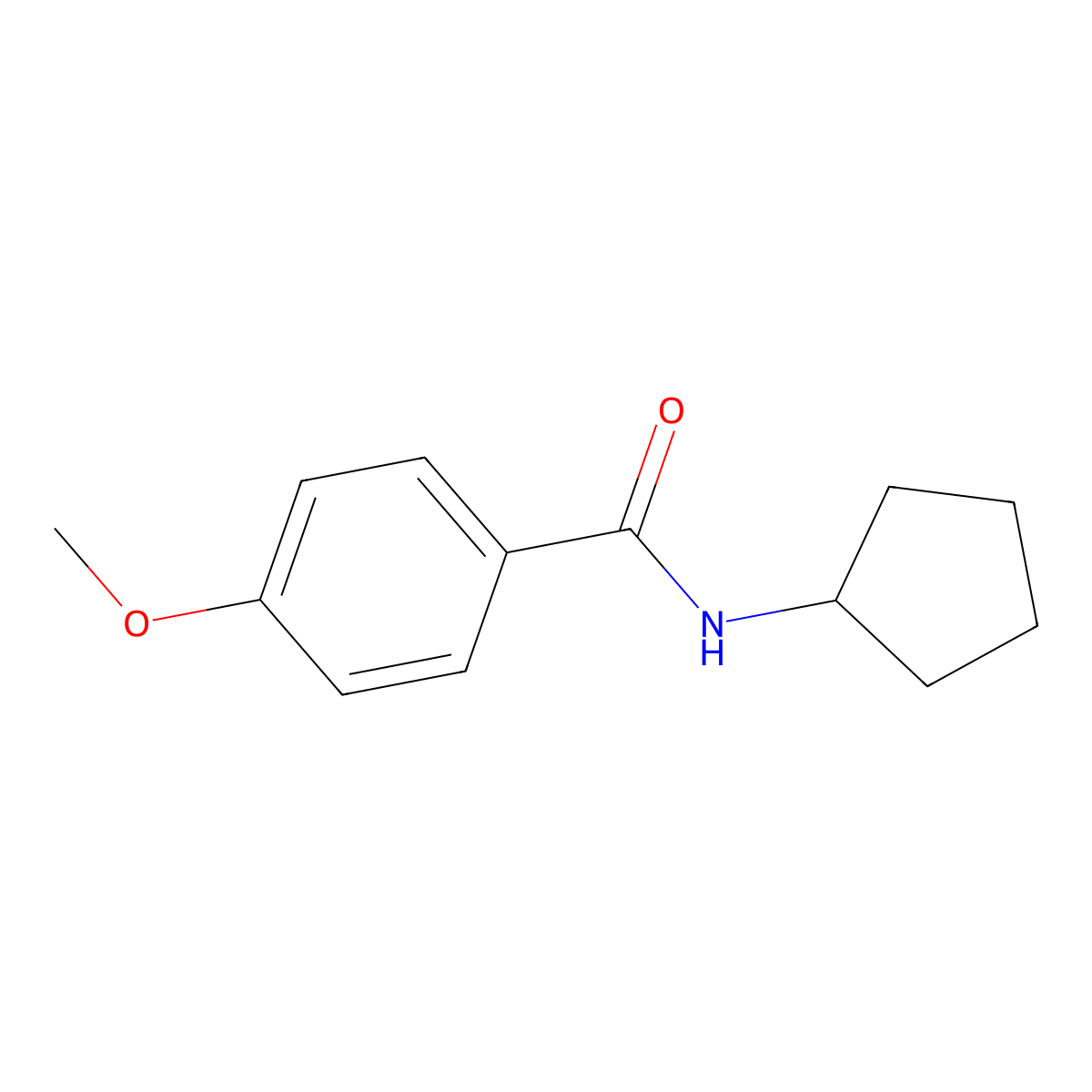 N-cyclopentyl-4-methoxybenzamide molecular structure, CAS 346720-43-2