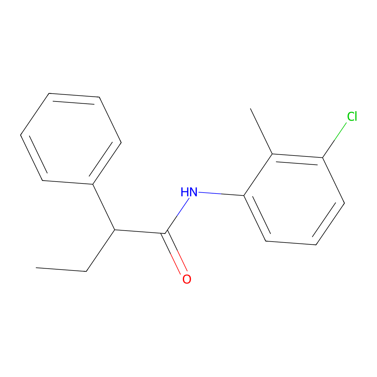 N-(3-chloro-2-methylphenyl)-2-phenylbutanamide molecular structure, CAS 346720-50-1