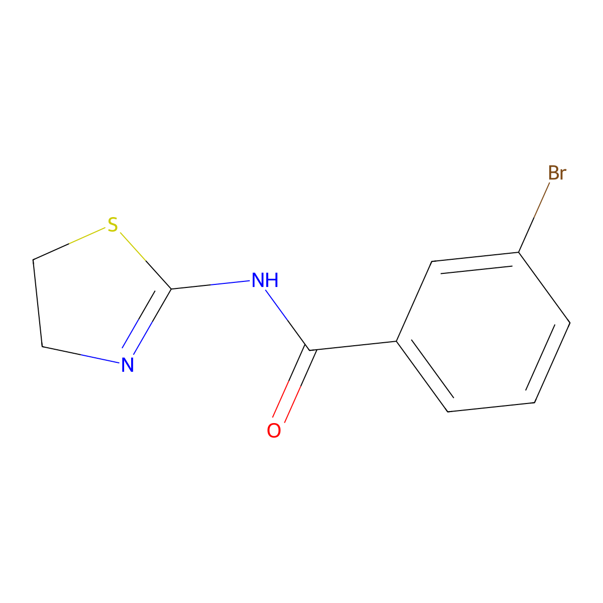 3-bromo-N-(4,5-dihydro-1,3-thiazol-2-yl)benzamide molecular structure, CAS 346720-56-7