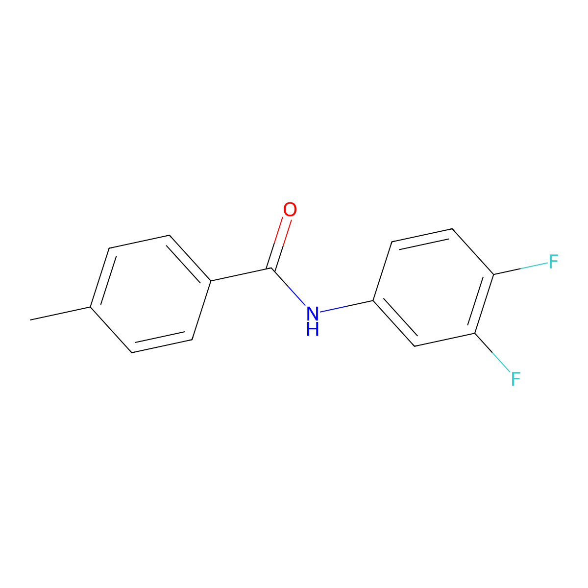 N-(3,4-difluorophenyl)-4-methylbenzamide molecular structure, CAS 346720-57-8