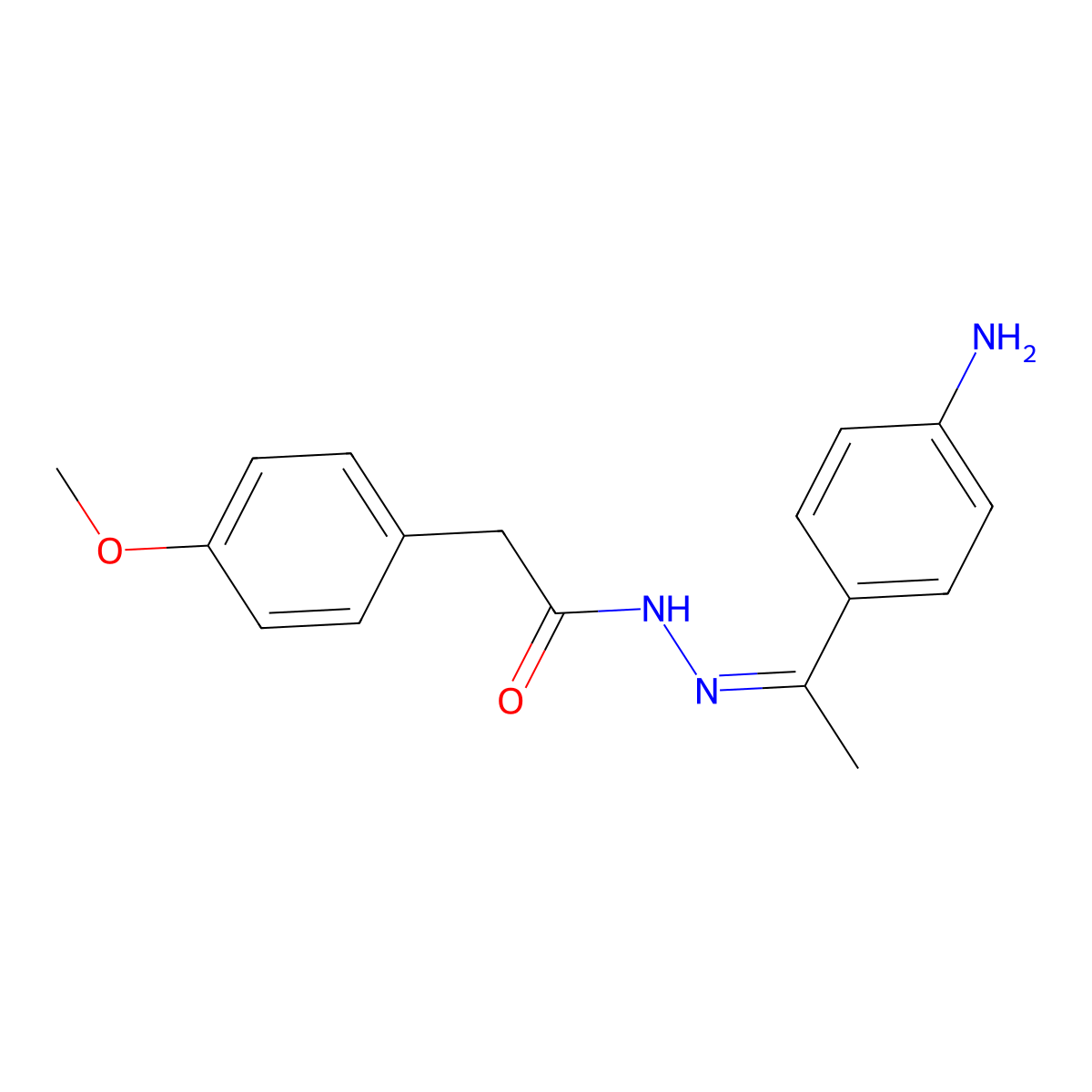 N'-[(Z)-1-(4-Aminophenyl)ethylidene]-2-(4-methoxyphenyl)acetohydrazide molecular structure, CAS 346721-15-1