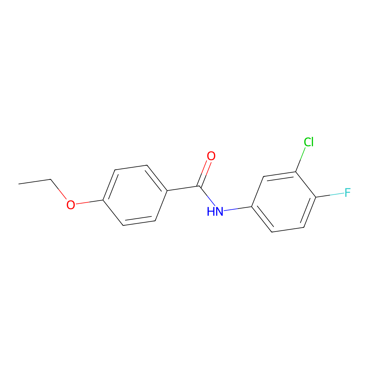 N-(3-chloro-4-fluorophenyl)-4-ethoxybenzamide molecular structure, CAS 346721-57-1