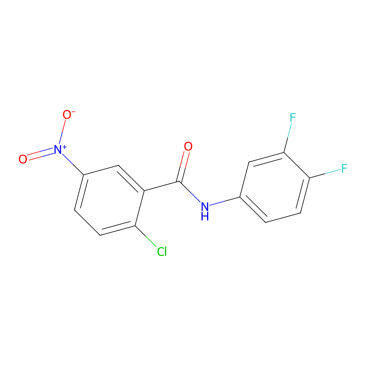 2-chloro-N-(3,4-difluorophenyl)-5-nitrobenzamide molecular structure, CAS 346721-58-2