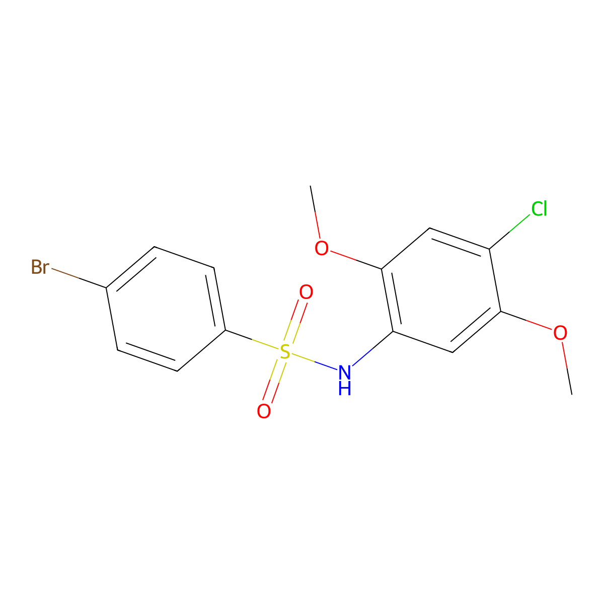 4-bromo-N-(4-chloro-2,5-dimethoxyphenyl)benzenesulfonamide molecular structure, CAS 346721-67-3