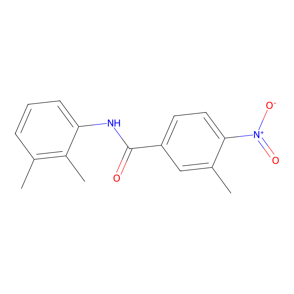 N-(2,3-dimethylphenyl)-3-methyl-4-nitrobenzamide molecular structure, CAS 346721-75-3