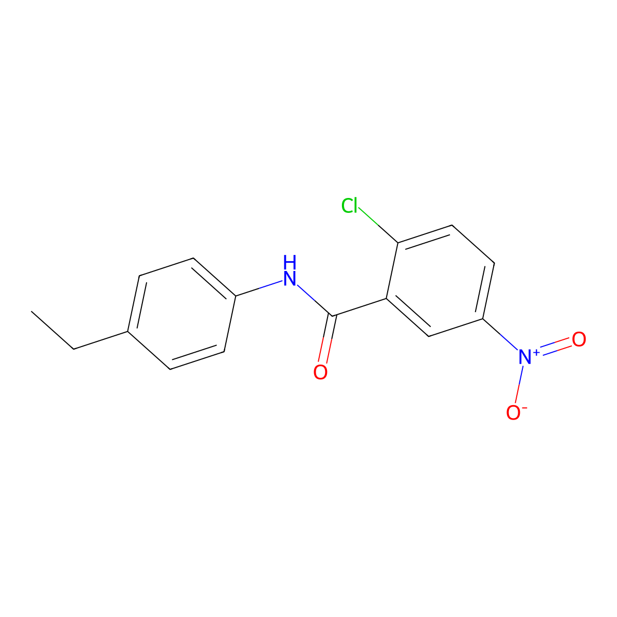 2-chloro-N-(4-ethylphenyl)-5-nitrobenzamide molecular structure, CAS 346721-92-4