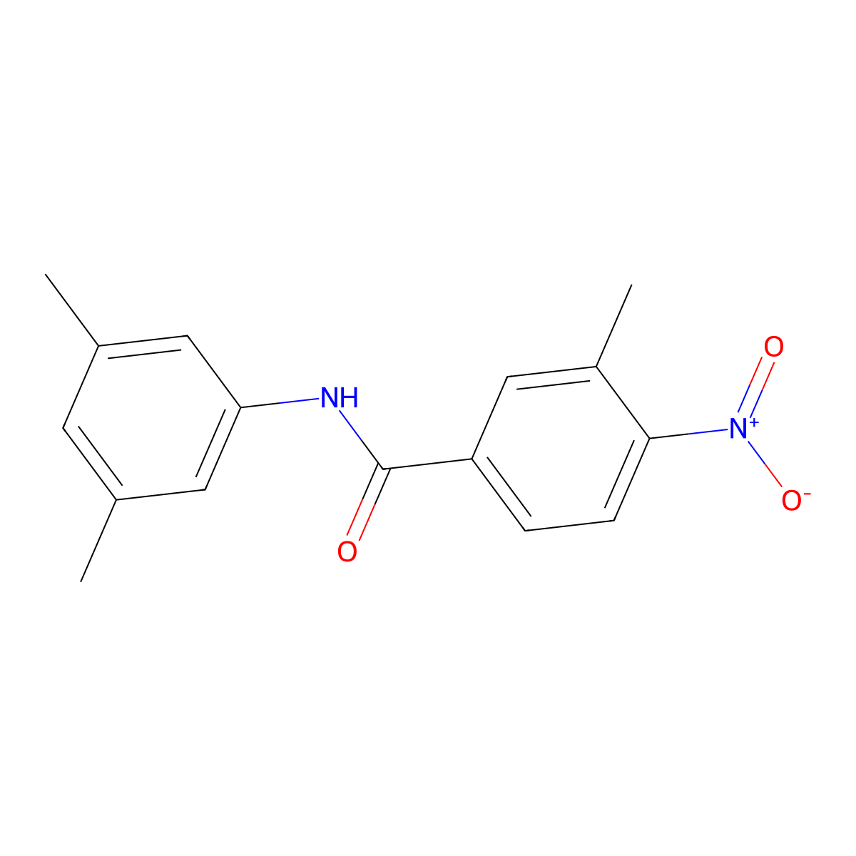N-(3,5-dimethylphenyl)-3-methyl-4-nitrobenzamide molecular structure, CAS 346722-94-9