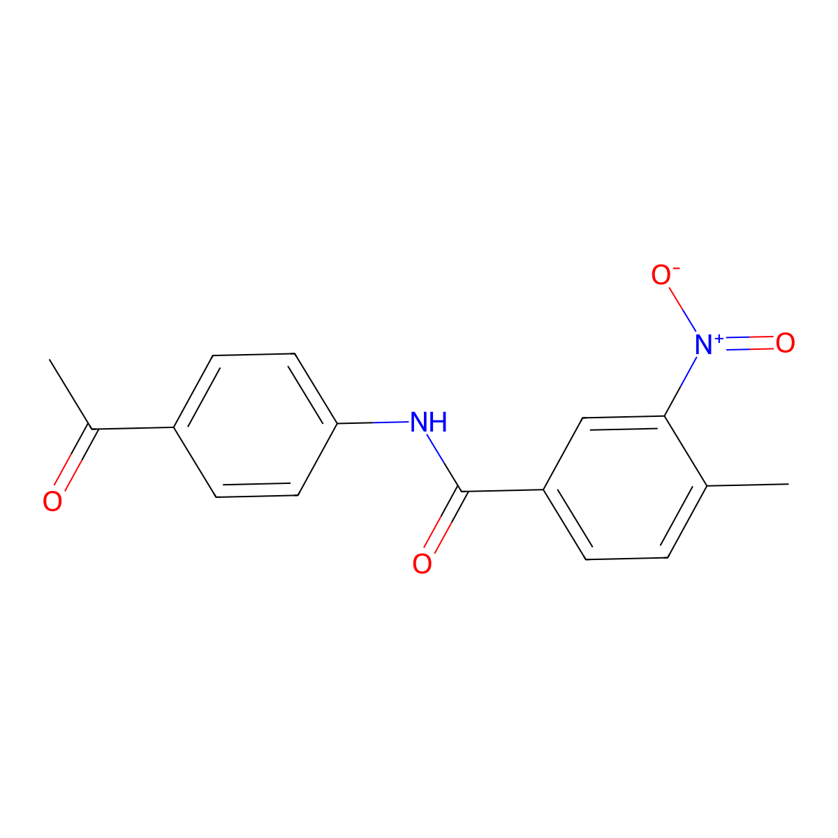 N-(4-acetylphenyl)-4-methyl-3-nitrobenzamide molecular structure, CAS 346723-05-5