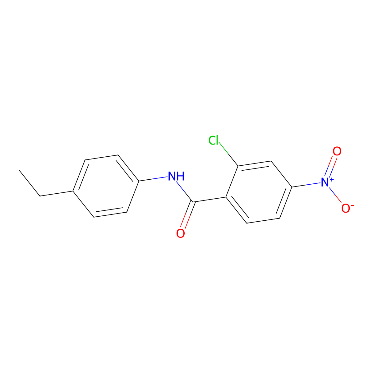 2-Chloro-N-(4-ethylphenyl)-4-nitrobenzamide molecular structure, CAS 346723-06-6