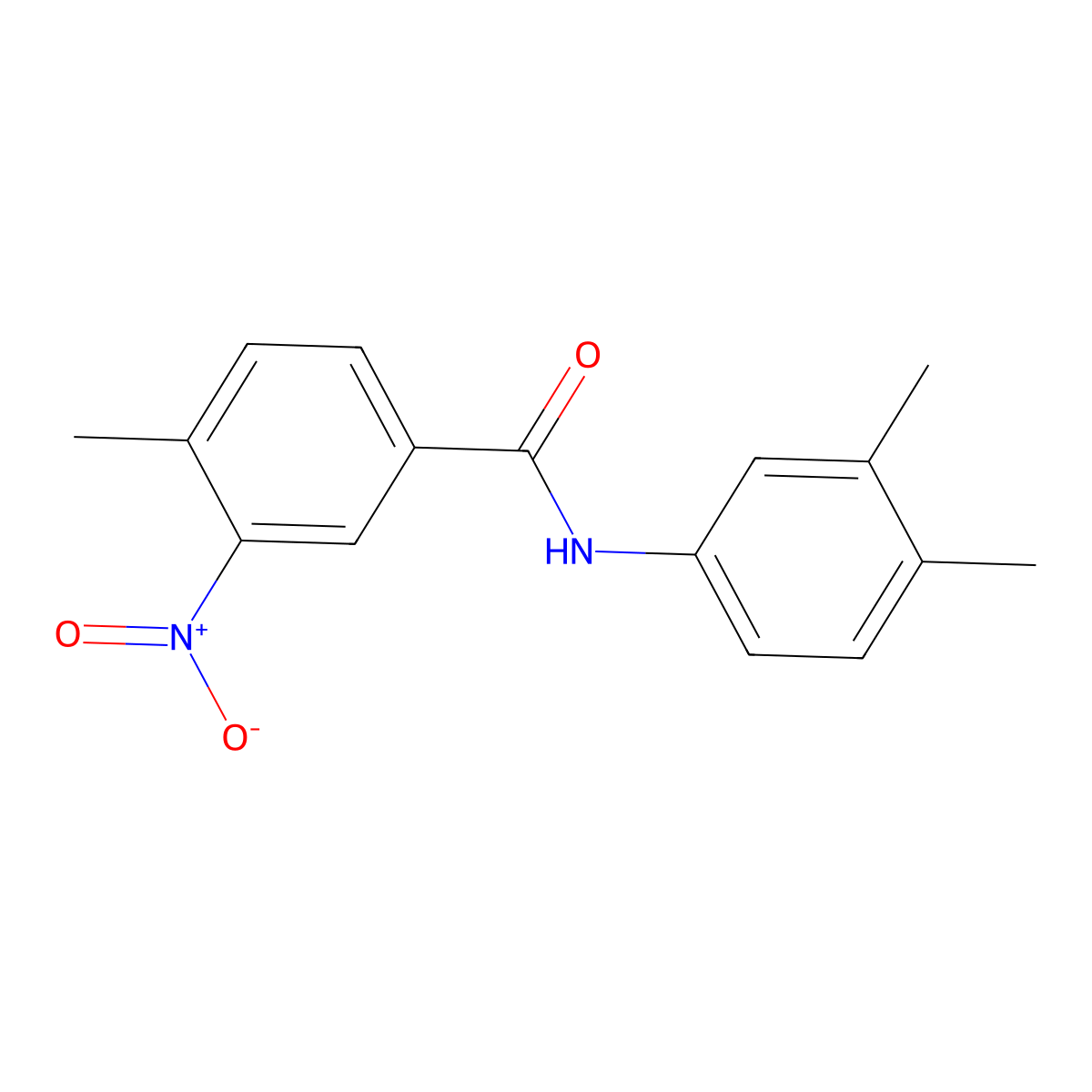 N-(3,4-dimethylphenyl)-4-methyl-3-nitrobenzamide molecular structure, CAS 346723-09-9