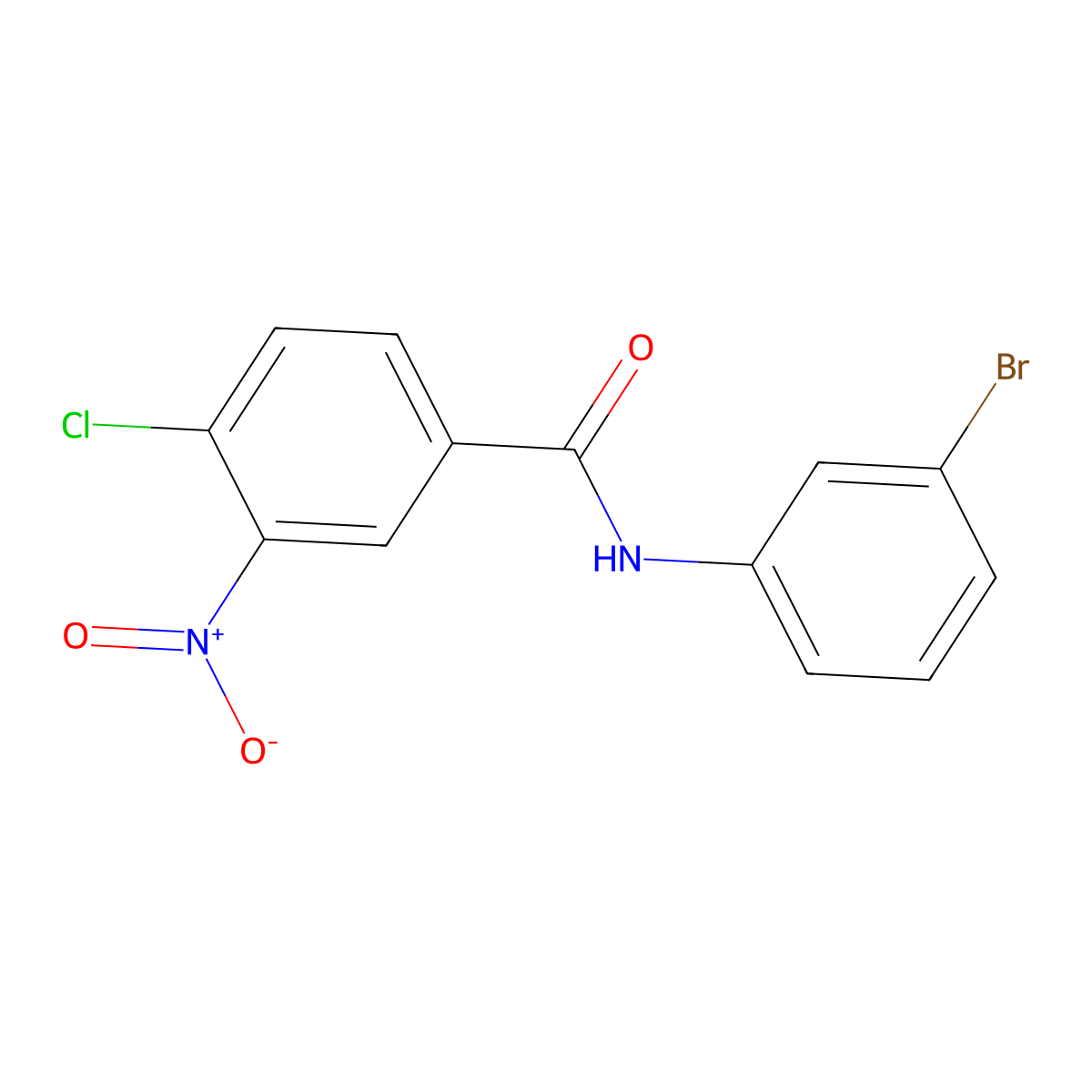 N-(3-bromophenyl)-4-chloro-3-nitrobenzamide molecular structure, CAS 346723-27-1