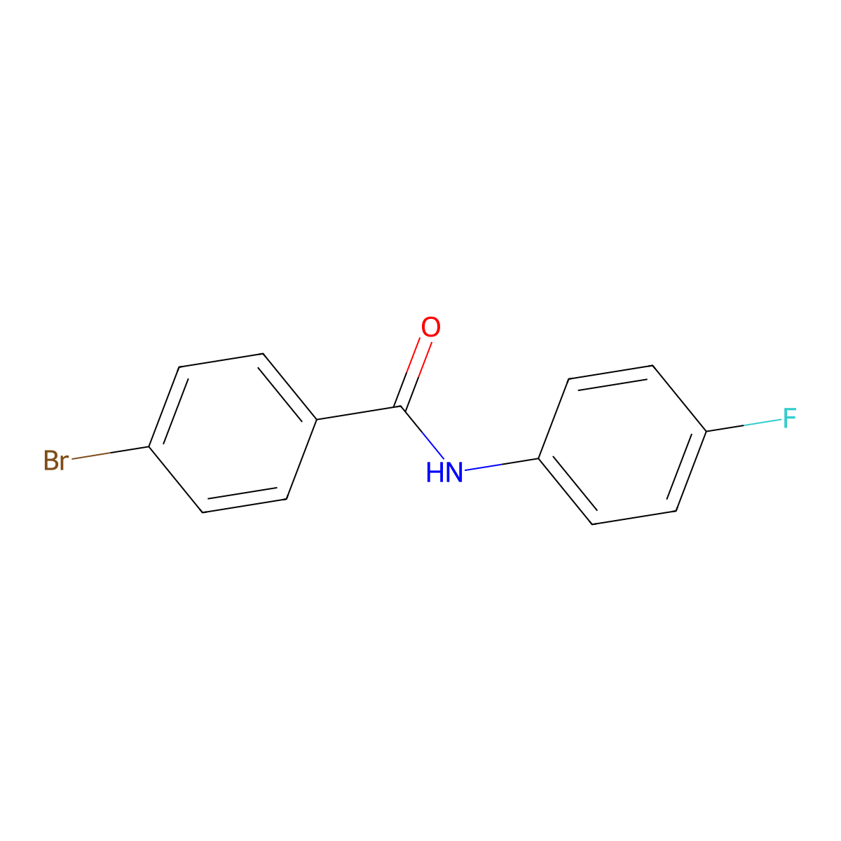4-bromo-N-(4-fluorophenyl)benzamide molecular structure, CAS 346723-41-9