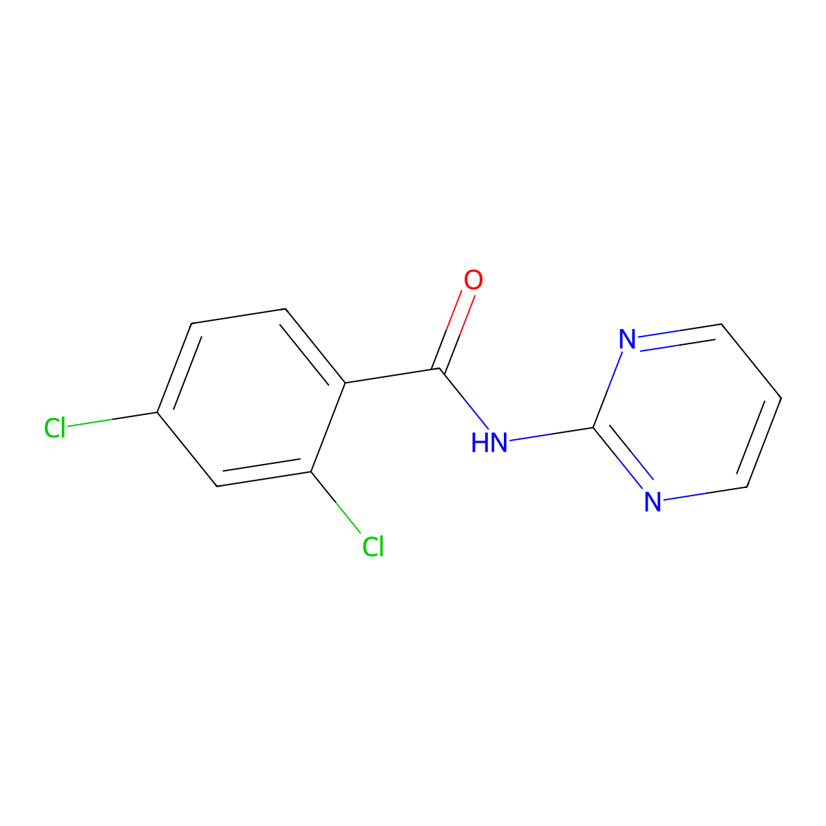 2,4-Dichloro-N-(2-pyrimidinyl)benzamide molecular structure, CAS 346723-43-1