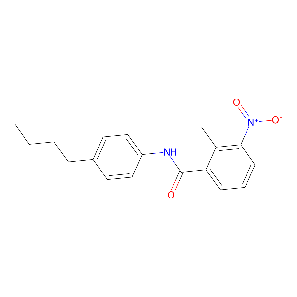 N-(4-Butylphenyl)-2-methyl-3-nitrobenzamide molecular structure, CAS 346723-50-0