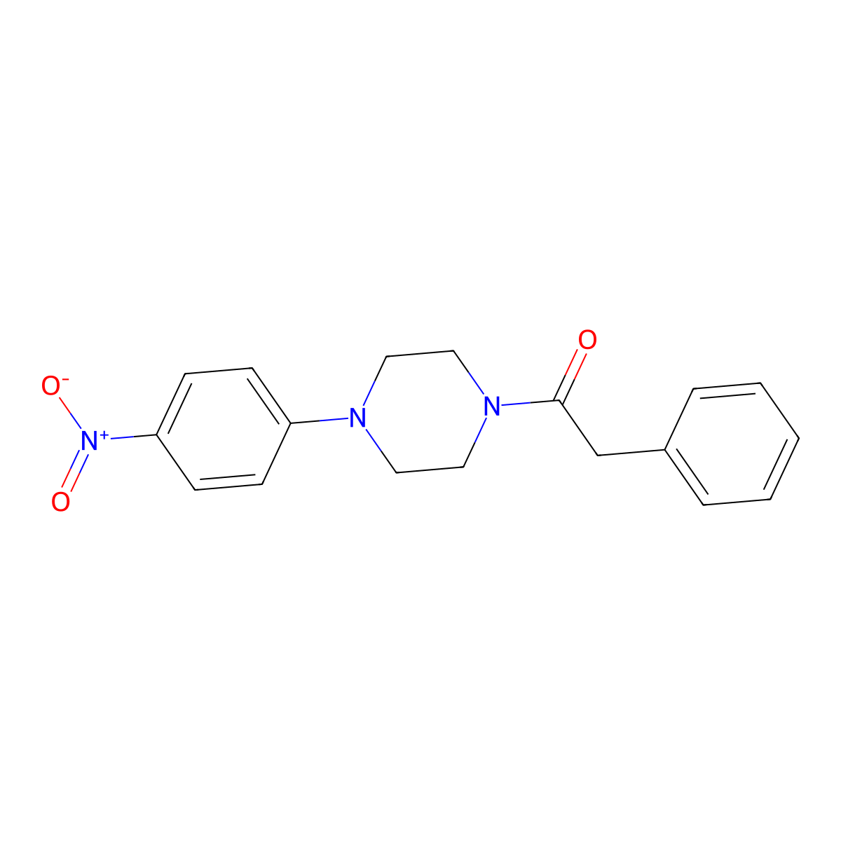 1-[4-(4-Nitrophenyl)piperazin-1-yl]-2-phenylethanone molecular structure, CAS 346723-57-7