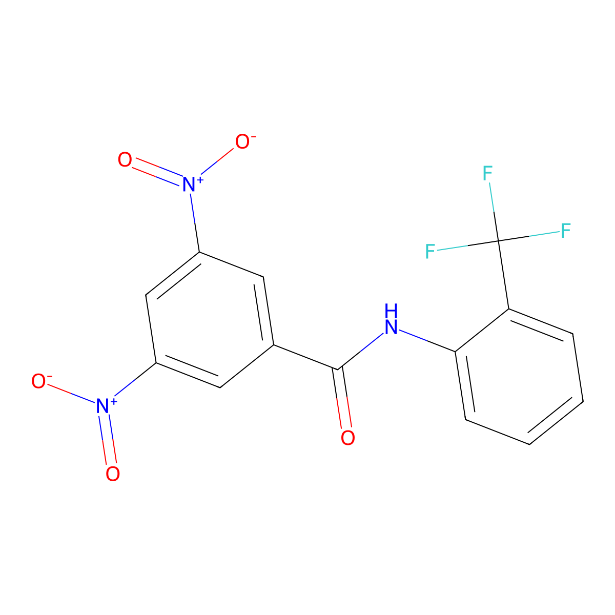 3,5-dinitro-N-[2-(trifluoromethyl)phenyl]benzamide molecular structure, CAS 346723-59-9