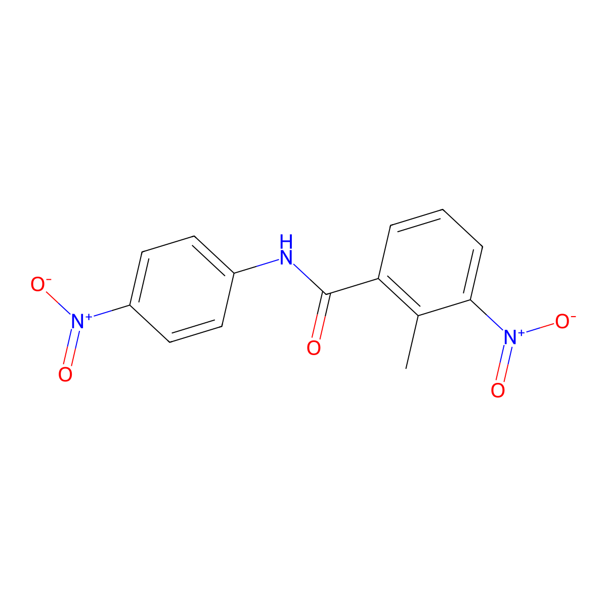3-nitro-N-{4-nitrophenyl}-2-methylbenzamide molecular structure, CAS 346723-61-3