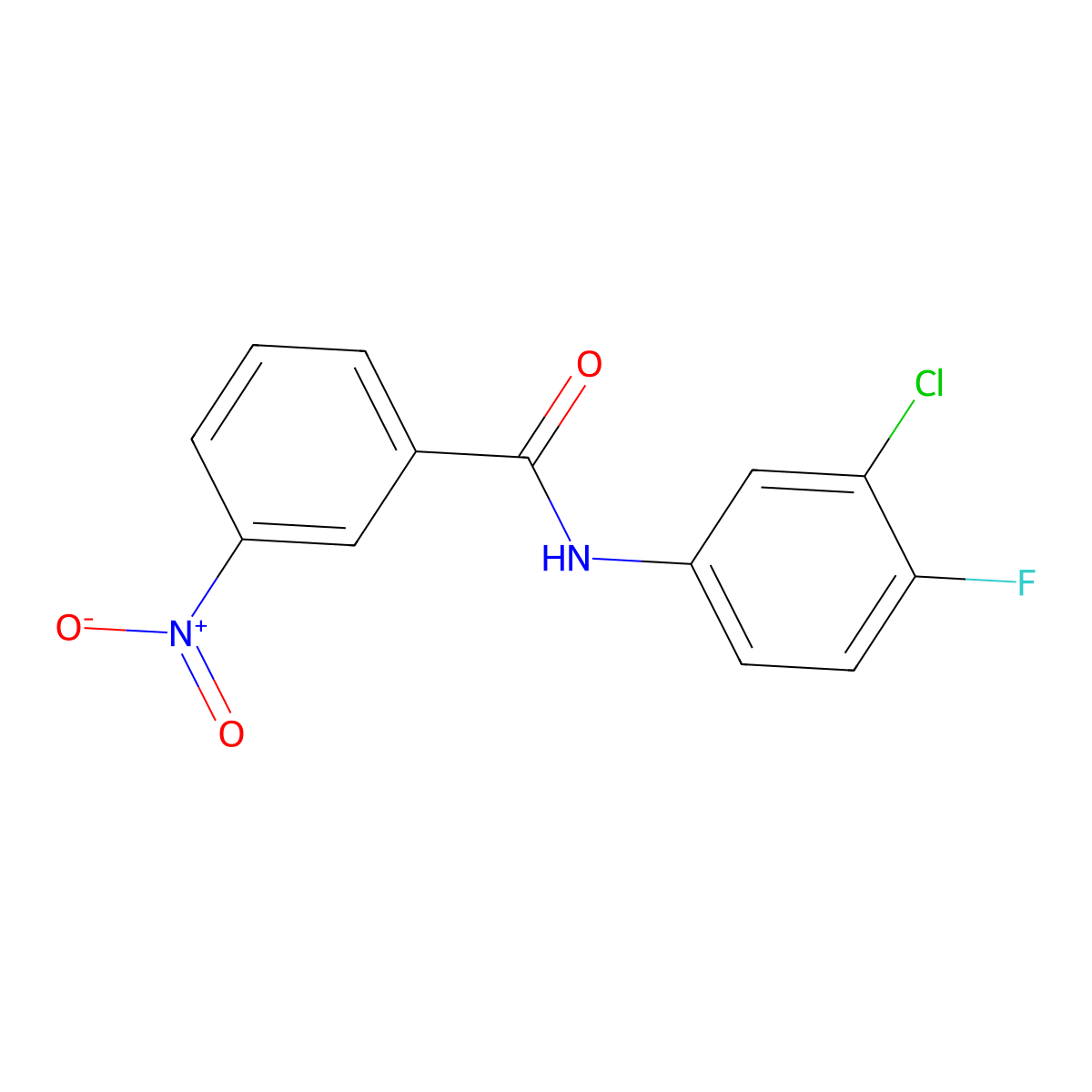 N-(3-chloro-4-fluorophenyl)-3-nitrobenzamide molecular structure, CAS 346723-73-7