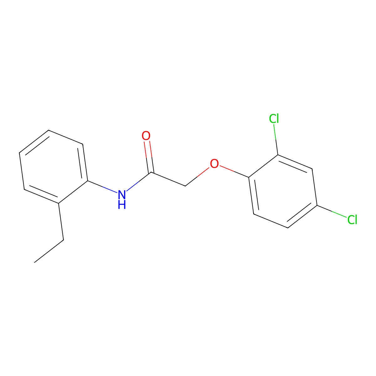 2-(2,4-dichlorophenoxy)-N-(2-ethylphenyl)acetamide molecular structure, CAS 346723-89-5