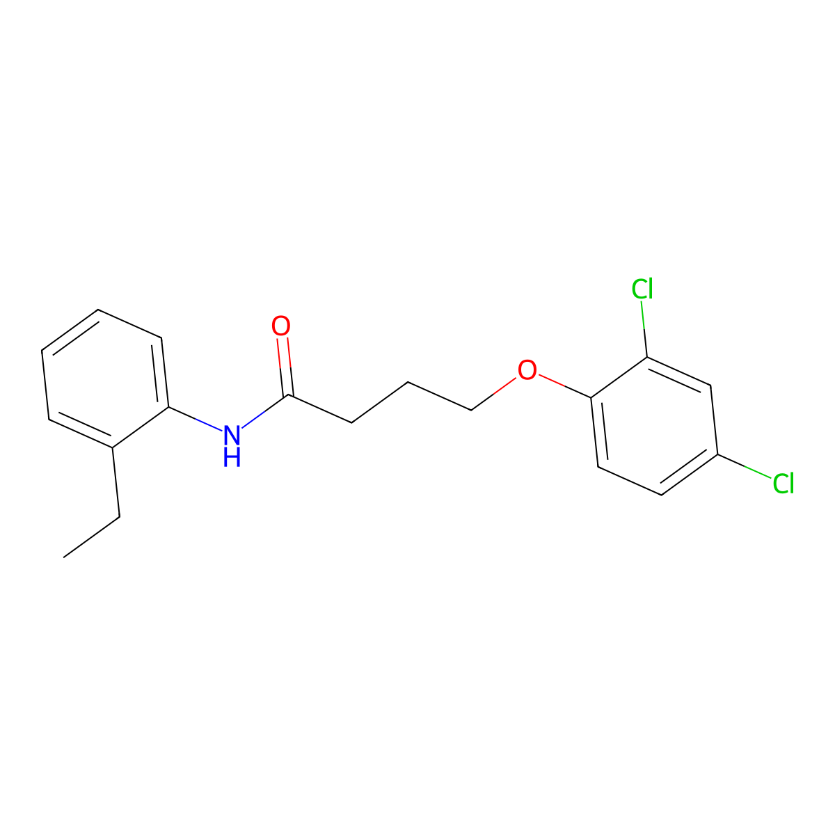 4-(2,4-Dichlorophenoxy)-N-(2-ethylphenyl)butanamide molecular structure, CAS 346723-96-4