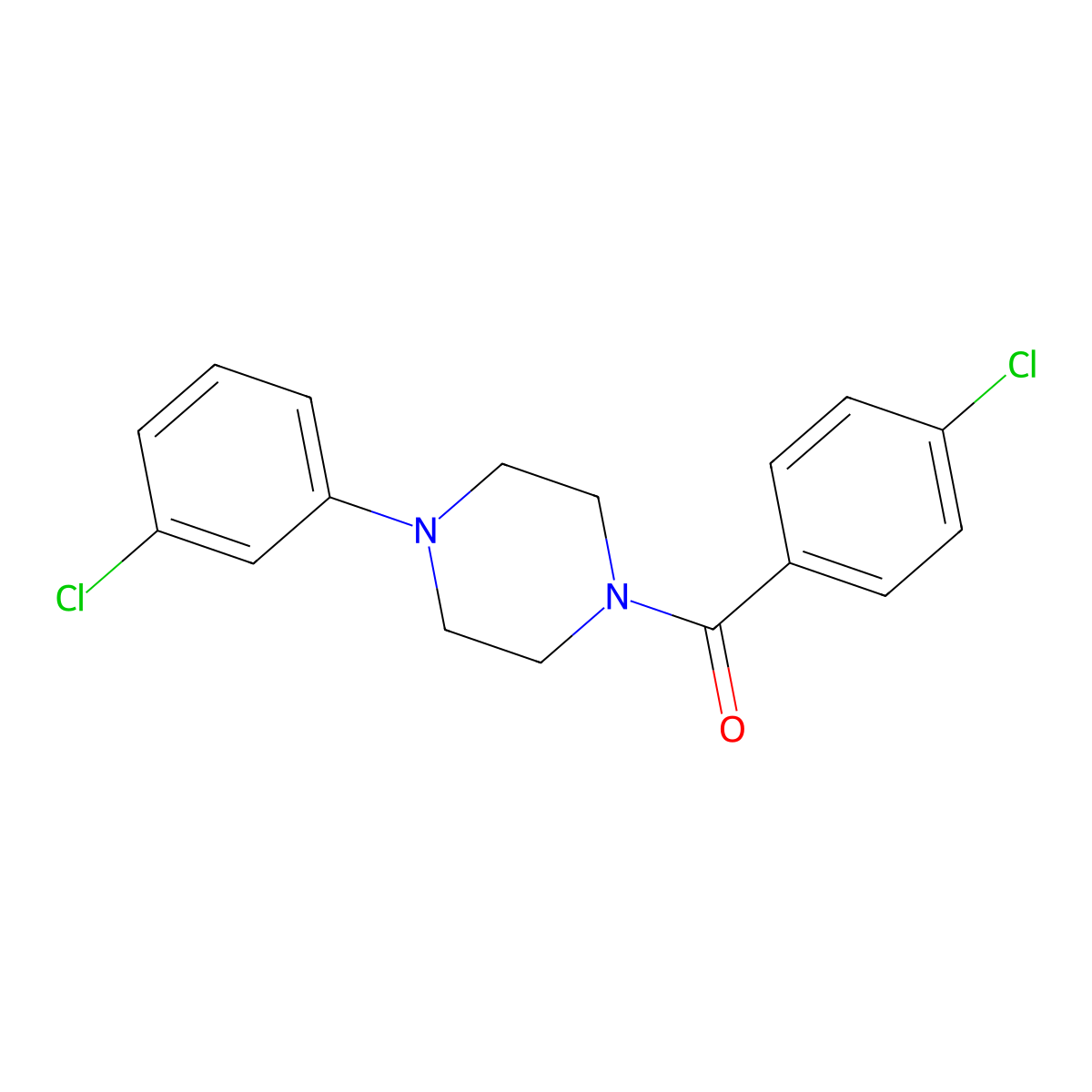 (4-Chlorophenyl)[4-(3-chlorophenyl)piperazin-1-yl]methanone molecular structure, CAS 346724-06-9