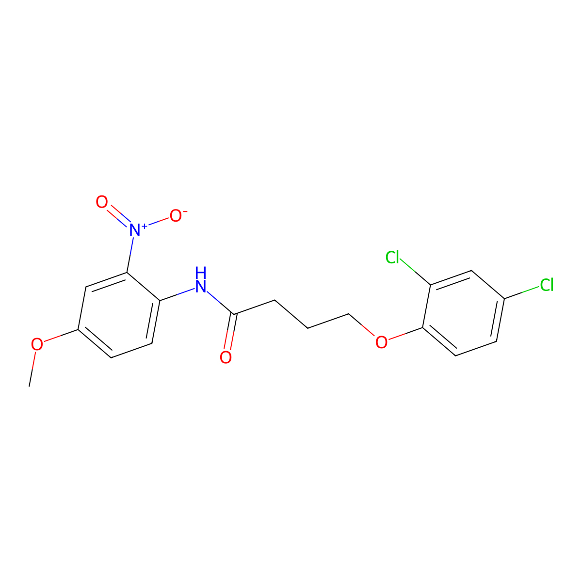 4-(2,4-dichlorophenoxy)-N-(4-methoxy-2-nitrophenyl)butanamide molecular structure, CAS 346724-10-5