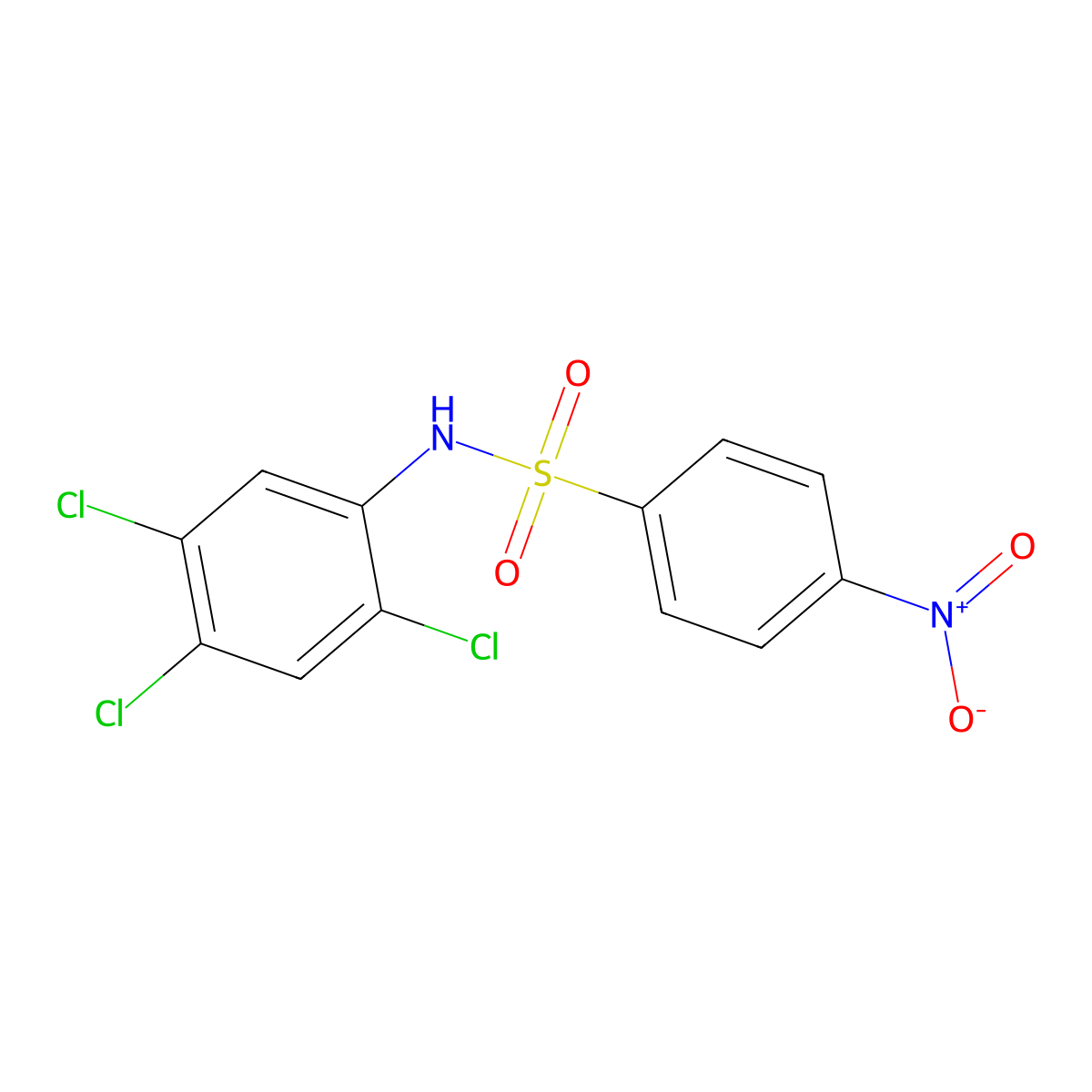 4-nitro-N-(2,4,5-trichlorophenyl)benzenesulfonamide molecular structure, CAS 346724-14-9