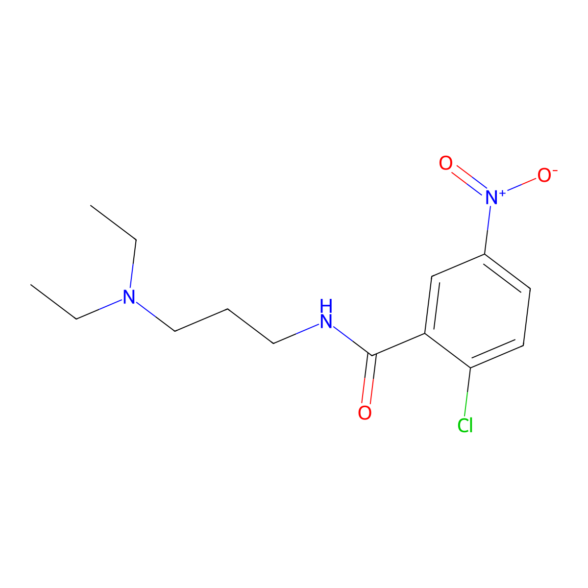 2-chloro-N-[3-(diethylamino)propyl]-5-nitrobenzamide molecular structure, CAS 346724-33-2
