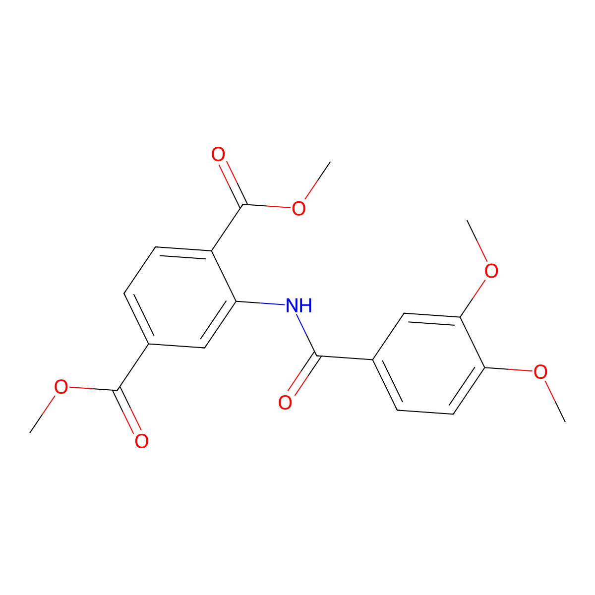 Dimethyl 2-[(3,4-dimethoxybenzoyl)amino]terephthalate molecular structure, CAS 346724-41-2
