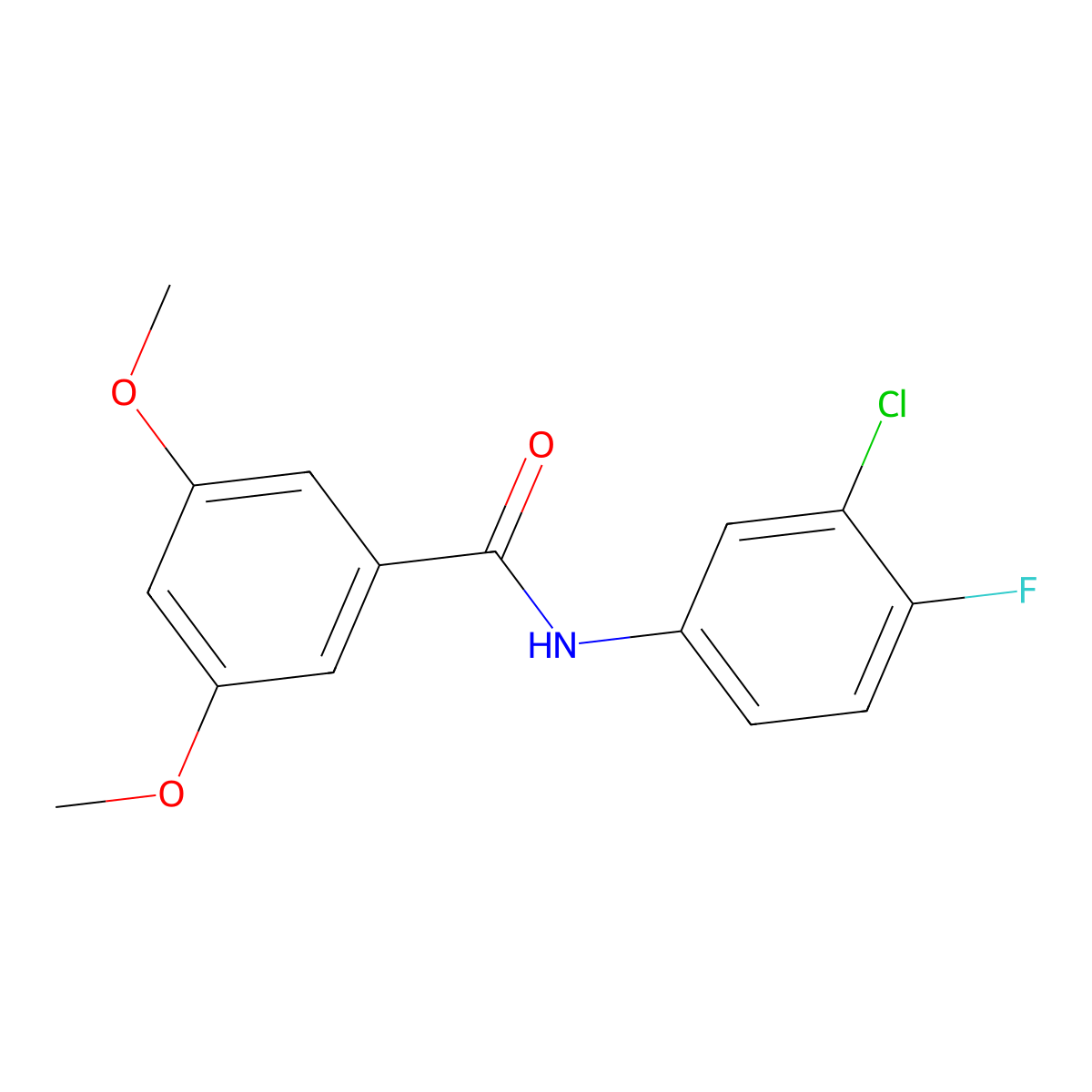 N-(3-chloro-4-fluorophenyl)-3,5-dimethoxybenzamide molecular structure, CAS 346724-43-4