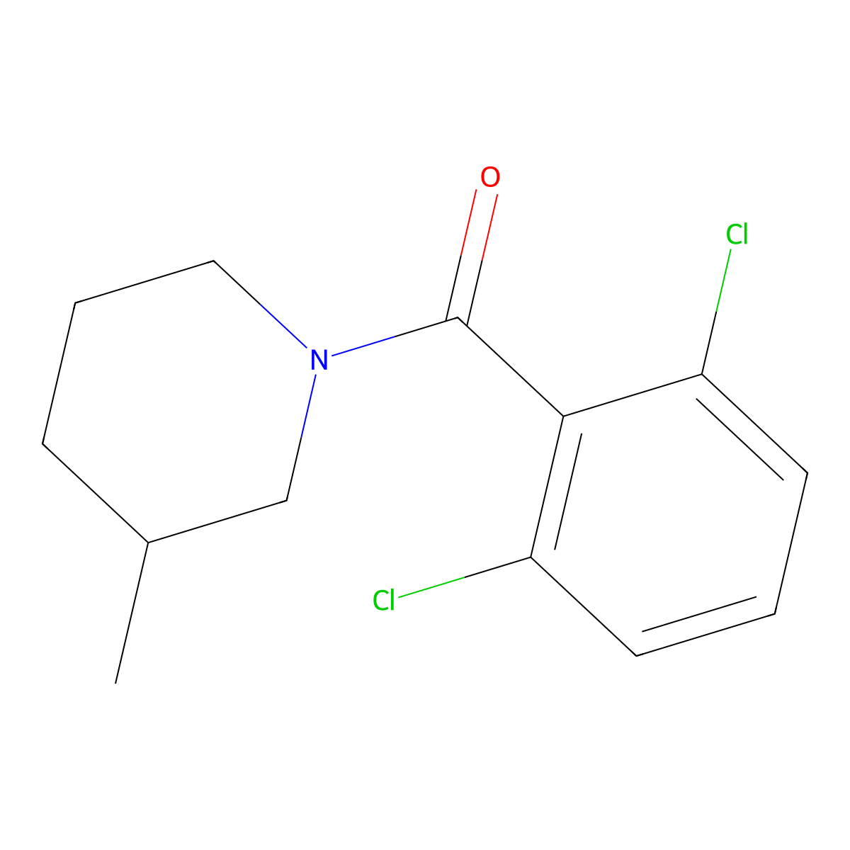 1-(2,6-Dichlorobenzoyl)-3-methylpiperidine molecular structure, CAS 346724-90-1