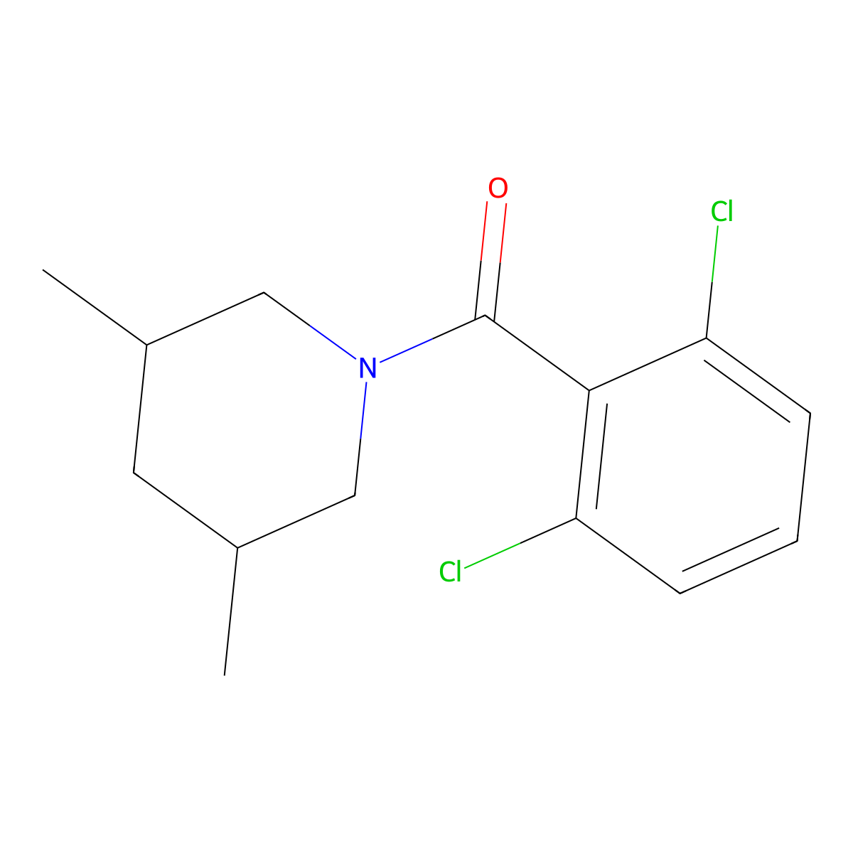(2,6-Dichlorophenyl)(3,5-dimethylpiperidin-1-yl)methanone molecular structure, CAS 346724-91-2