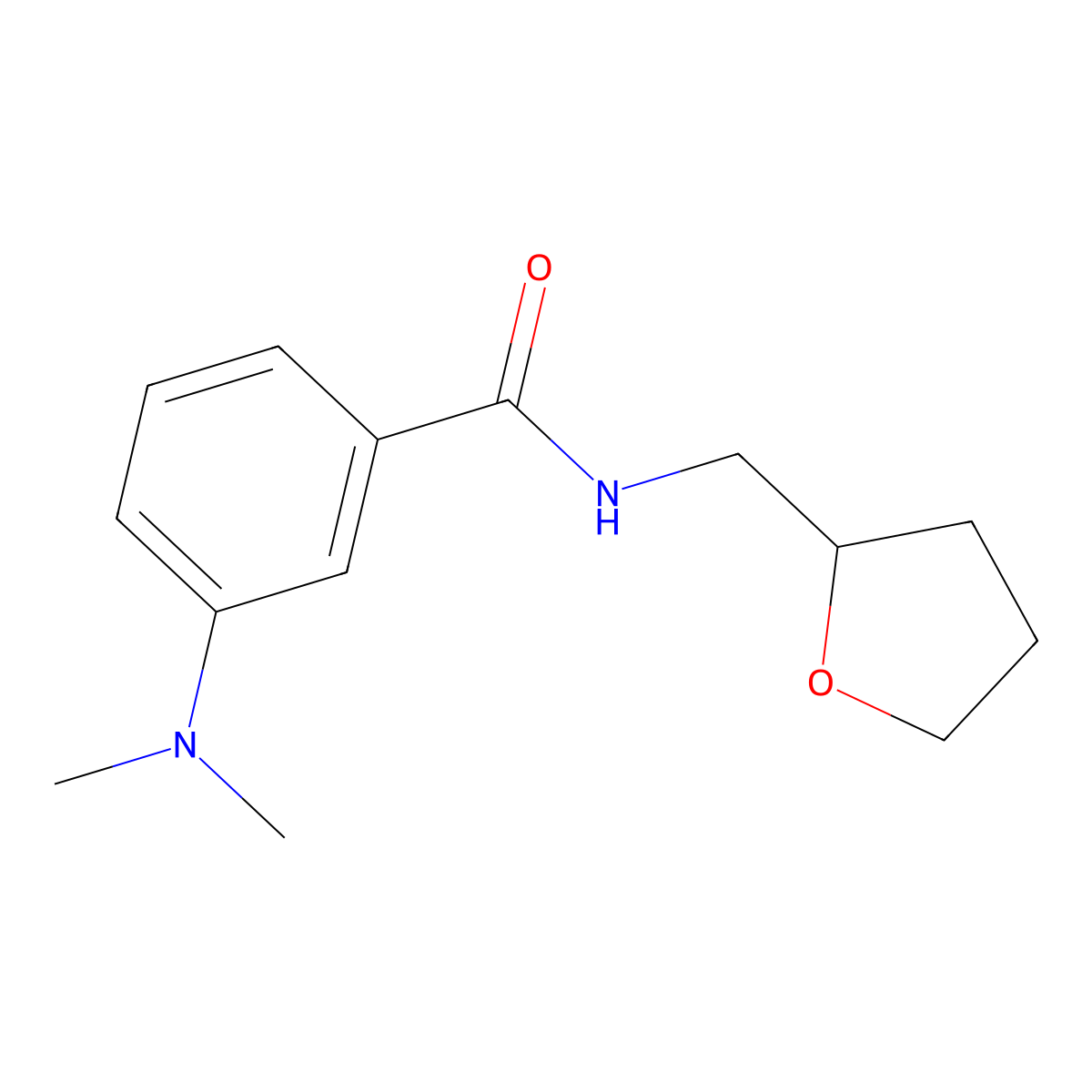 3-(dimethylamino)-N-(oxolan-2-ylmethyl)benzamide molecular structure, CAS 346724-97-8