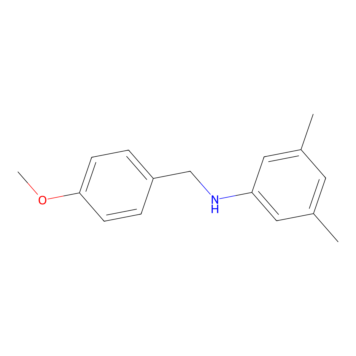 N-[(4-methoxyphenyl)methyl]-3,5-dimethylaniline molecular structure, CAS 346725-03-9