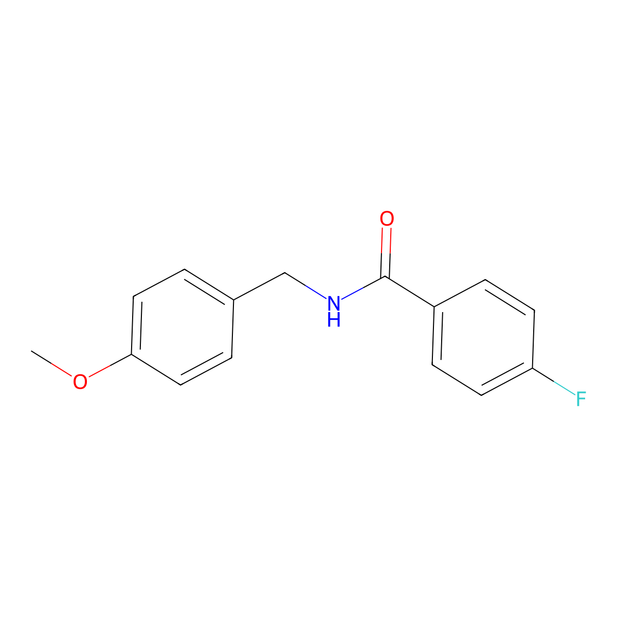 4-Fluoro-N-(4-methoxybenzyl)benzamide molecular structure, CAS 346725-04-0