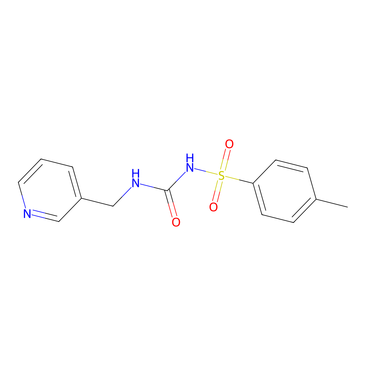 3-{[({[(4-Methylphenyl)sulfonyl]amino}carbonyl)amino]methyl}pyridine molecular structure, CAS 346725-08-4