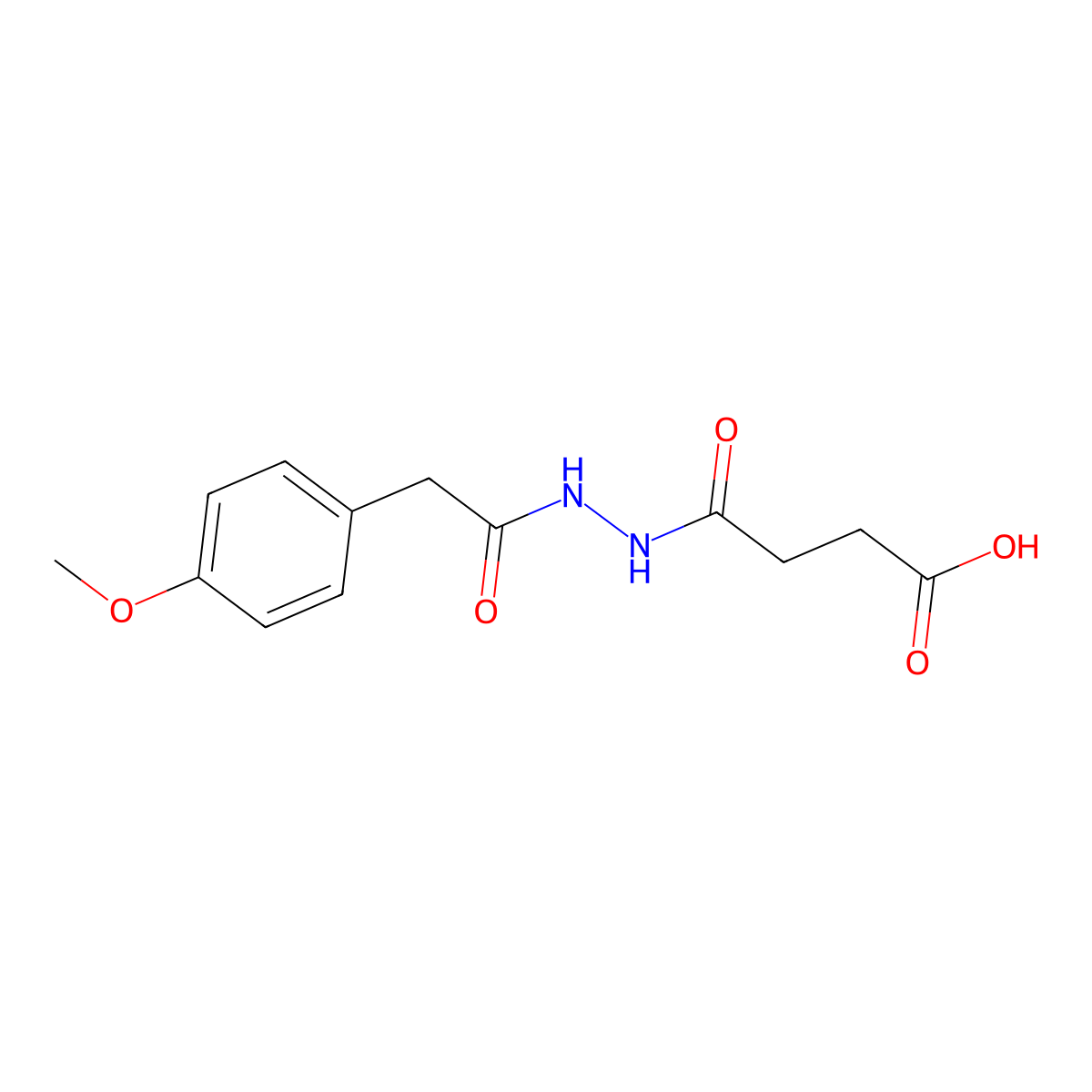 4-{2-[(4-Methoxyphenyl)acetyl]hydrazino}-4-oxobutanoic acid molecular structure, CAS 346725-39-1