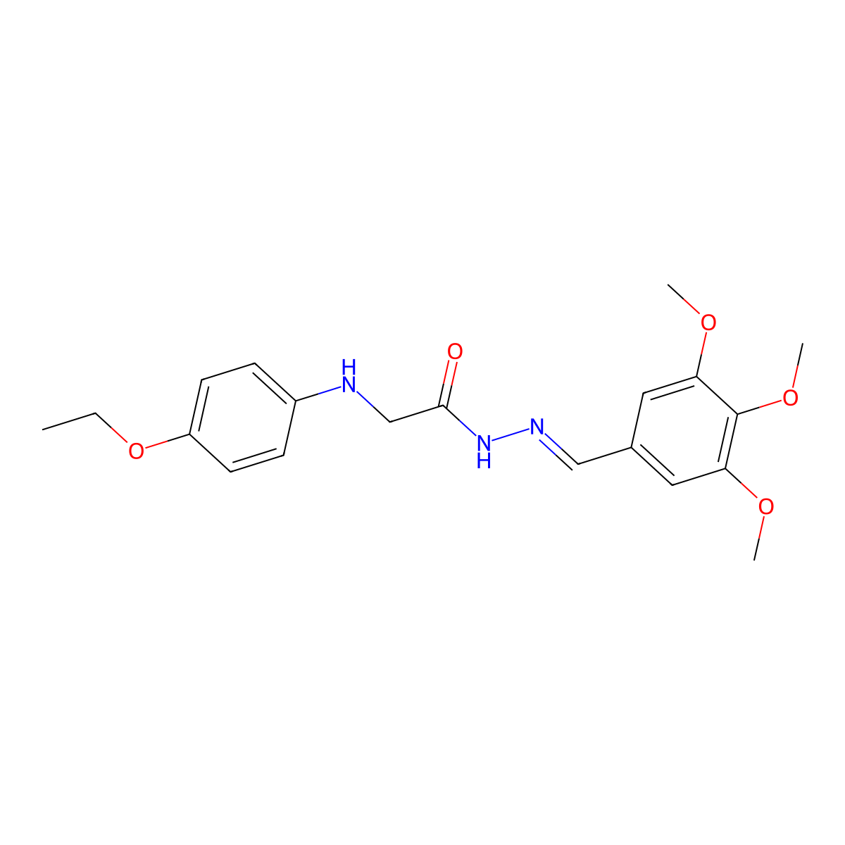 Glycine, N-(4-ethoxyphenyl)-, [(3,4,5-trimethoxyphenyl)methylene]hydrazide molecular structure, CAS 346725-55-1