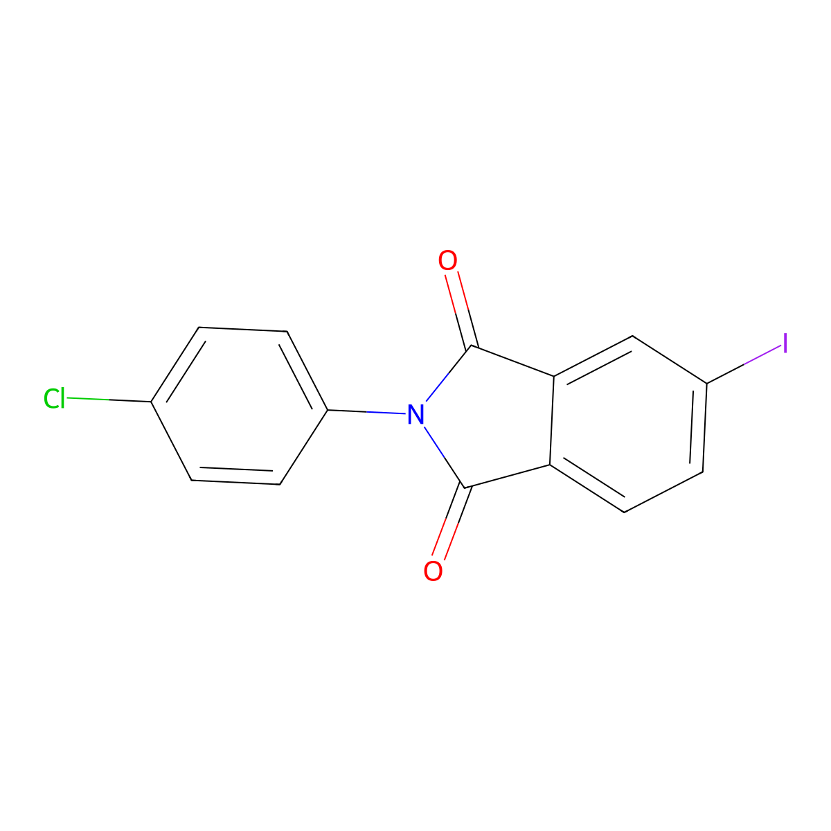 2-(4-chlorophenyl)-5-iodo-1H-isoindole-1,3(2H)-dione molecular structure, CAS 346725-63-1
