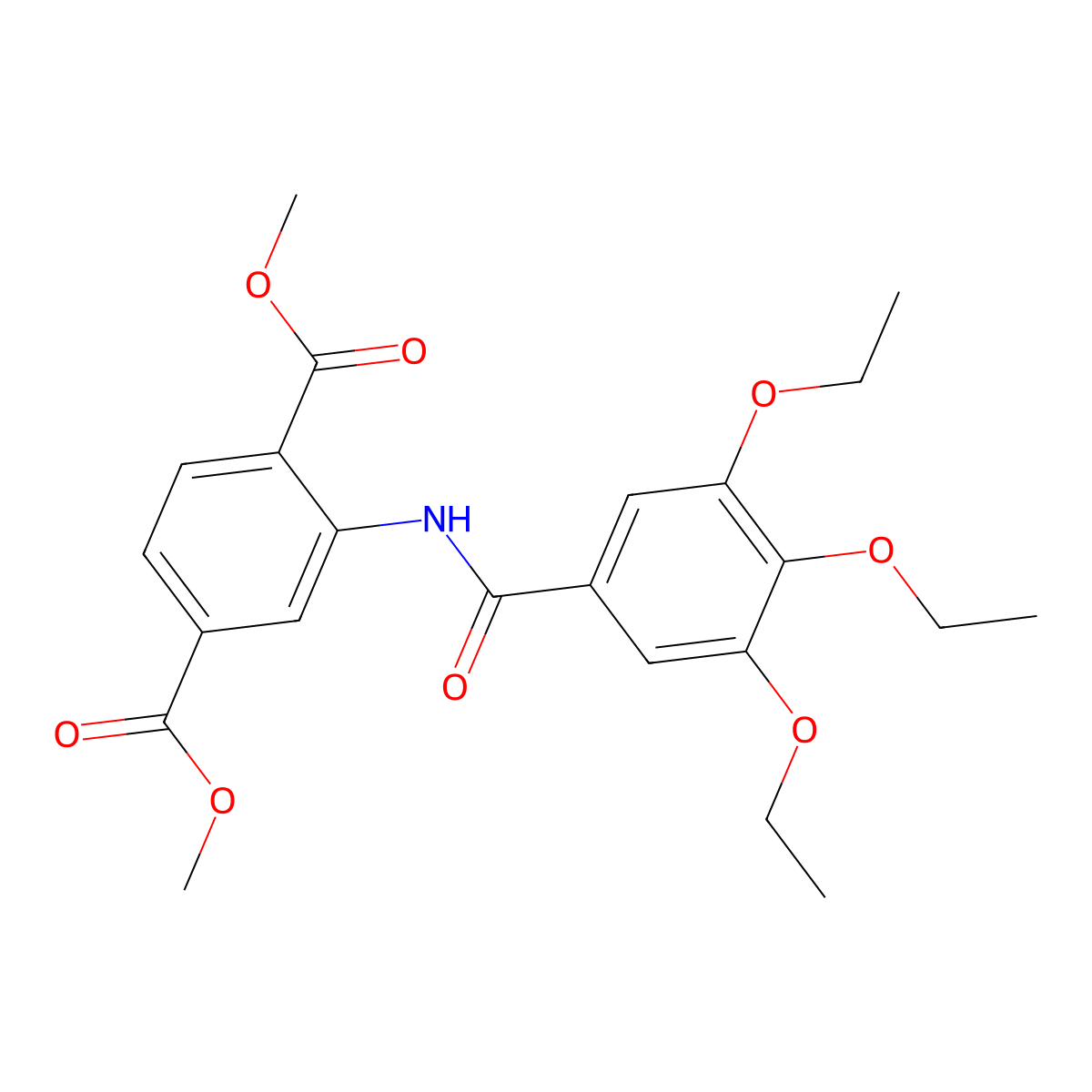Dimethyl 2-[(3,4,5-triethoxybenzoyl)amino]terephthalate molecular structure, CAS 346725-69-7