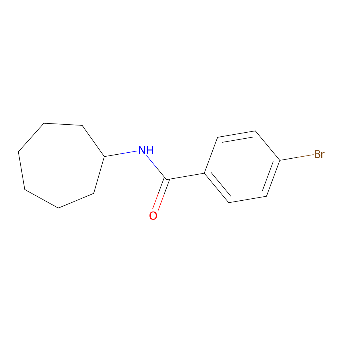 4-bromo-N-cycloheptylbenzamide molecular structure, CAS 346725-81-3
