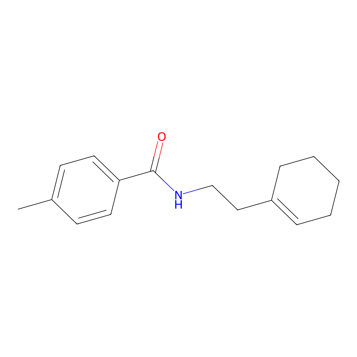 N-[2-(1-cyclohexen-1-yl)ethyl]-4-methylbenzamide molecular structure, CAS 346725-86-8